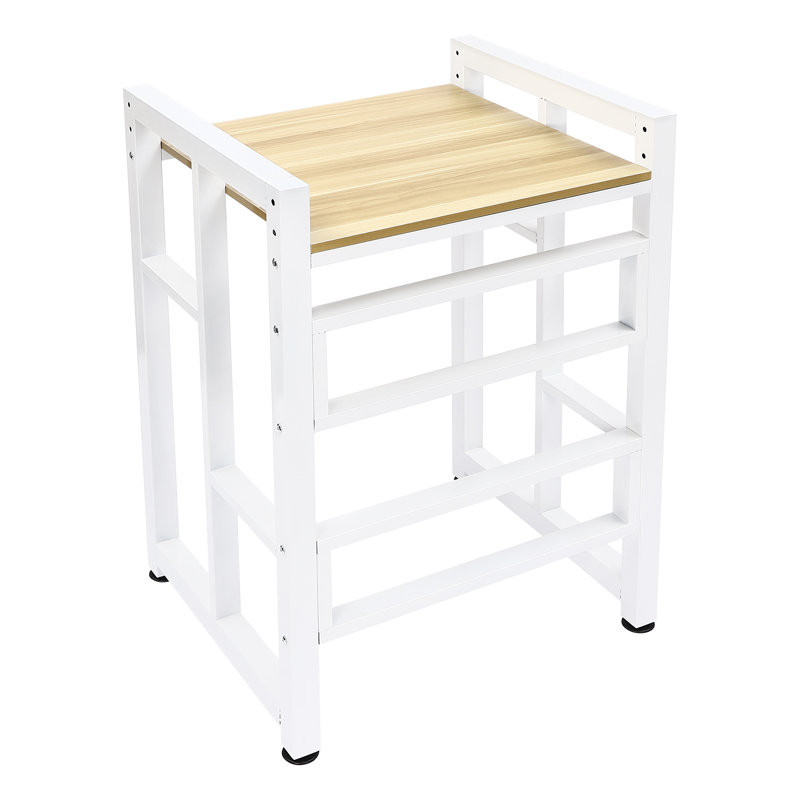 Étagère de rangement en métal à 2 couches pour laveuse et sécheuse, Blanc