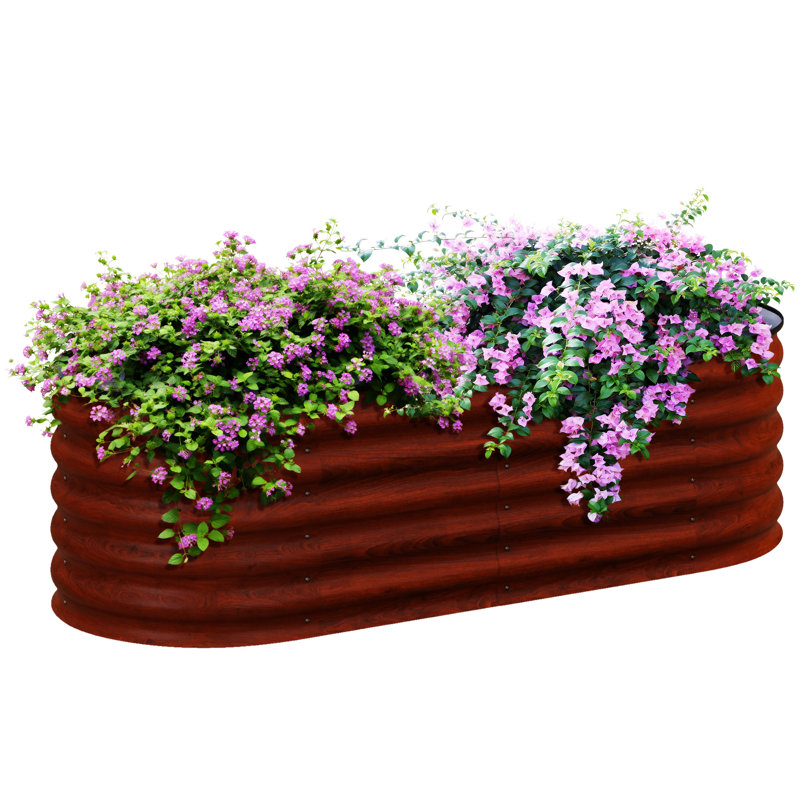 Ensemble de jardin surélevé galvanisé 5 pi x 2 pi x 1,4 pi Outsunny
