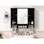 Armoire de rangement murale avec miroir et barre à serviettes-585128778