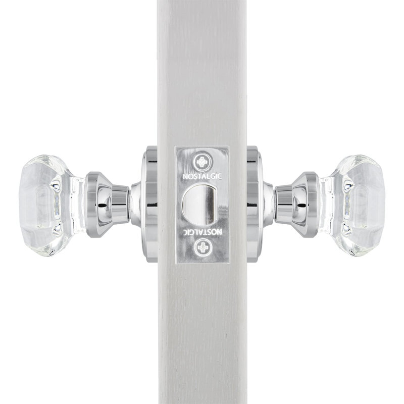 Classic Rosette with Waldorf Door Knob, Bright Chrome, 2.75"