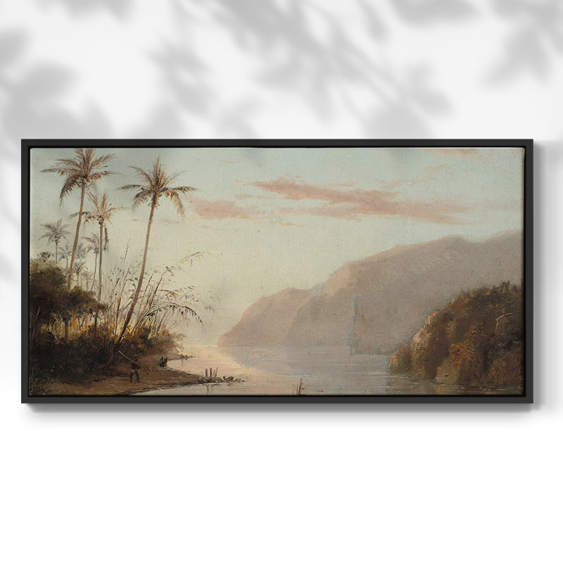 Série paysage - CDXCII - Toile tendue avec châssis, prête à accrocher, H 21 po x l 41 po, Noir