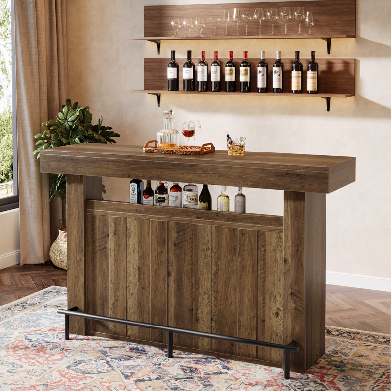 Table de bar 63 po avec tablettes de rangement, table de pub à 4 niveaux à hauteur de comptoir