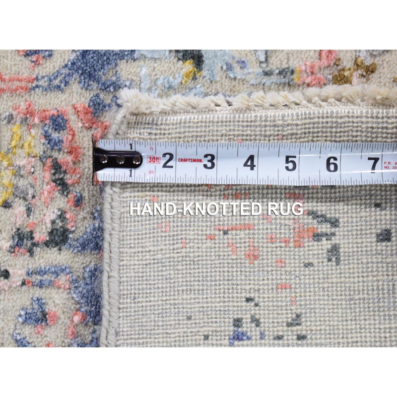 One-of-a-Kind Rectangle 3'0" X 5'0" New Age Area Rug in Ivory