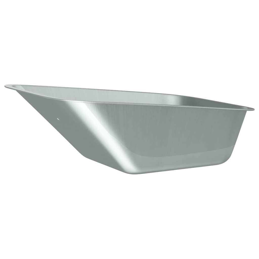 vidaXL Wheelbarrow Tray Replacement Silver Steel Gardening Tool Landscaping