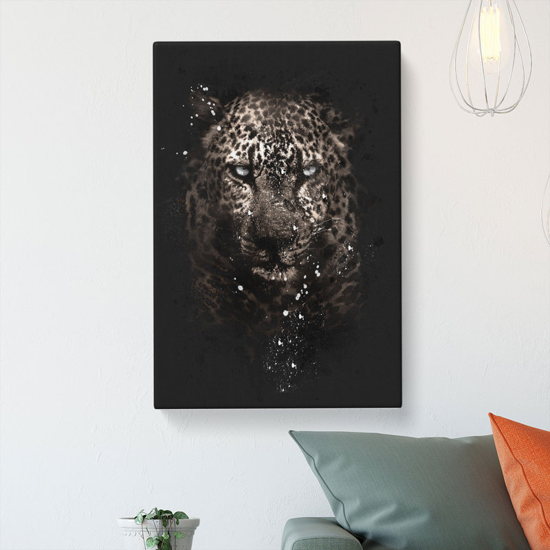 Leopard in the Dark - Wrapped Canvas, 76cm H x 50cm W x 3cm D