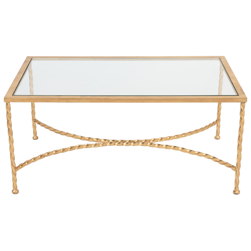 Vera Glass Cocktail Table, Gold