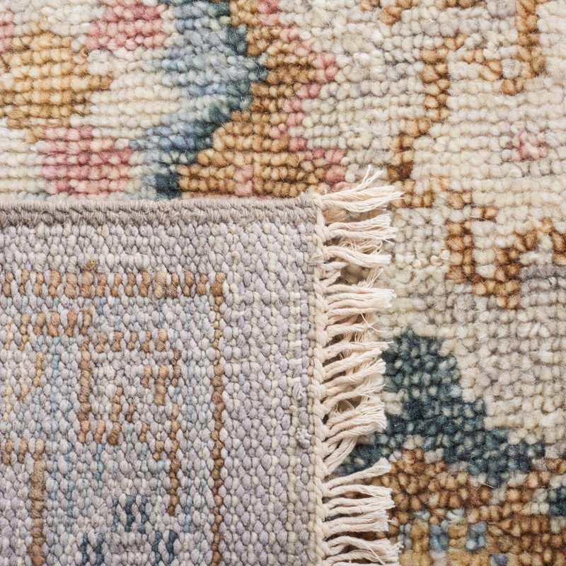Gray Hand-Knotted Wool and Cotton 9' x 12' Rug