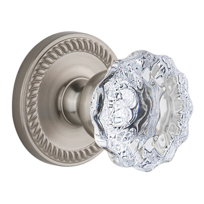 Grandeur Newport Rosette Passage with Fontainebleau Crystal Door Knob