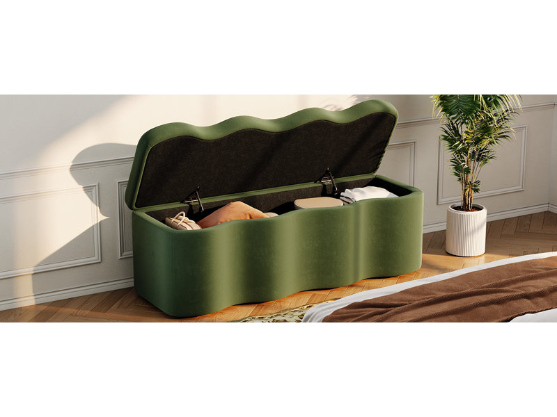 Banc de rangement rembourré Velmora