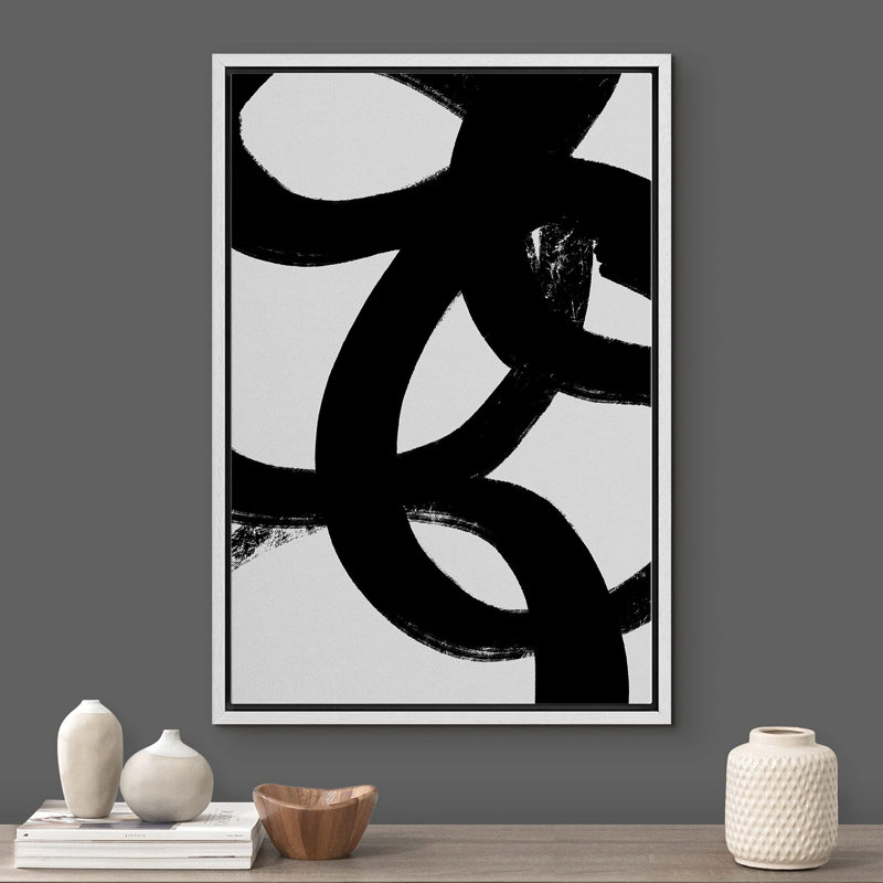 BAW, coups de peinture foncés, motifs géométriques, minimalisme, détente moderne, calme, noir et blanc, Blanc