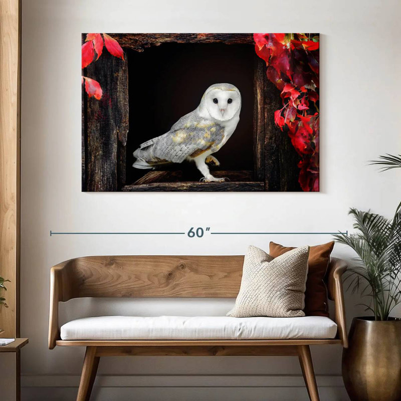 Autumn Barn Owl, 32" H x 48" W
