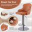 Tabouret de bar pivotant à hauteur réglable avec structure en acier inoxydable, coussin de siège en cuir de silicone et dossier moyen-1876350233