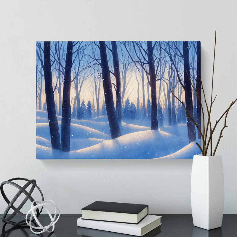 Winter Forest Watercolour Vol.2 - Wrapped Canvas, 35cm H x 50cm W x 3cm D