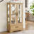 Lighted Glass Curio Display Cabinet With Adjustable Shelves, 2 Doors, 1 Drawer, And Bulb Included For Elegant Storage