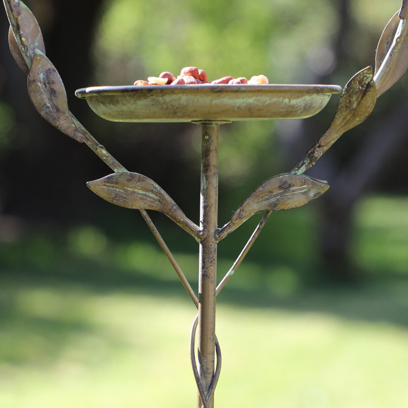 Alesana Metal Freestanding Tray Bird Feeder