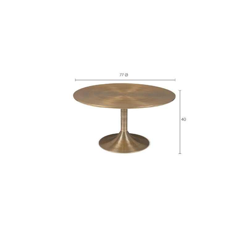Hypnotising 30" Gold Metal Round Coffee Table