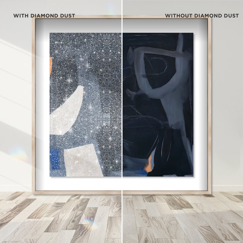 Obscured Voices I Shadowbox Abstract Print by Oliver Gal, Black Frame, 12 x 12, 21.5"H x 21.5"W, Natural Oak Frame