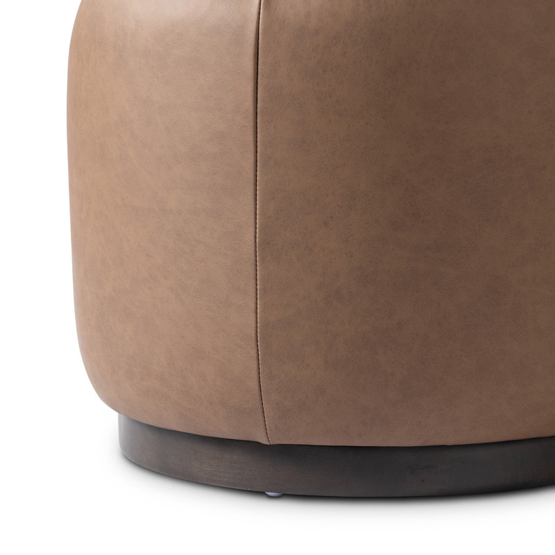 Sinclair Round Ottoman,  Maestro Cigar, Sienna Brown
