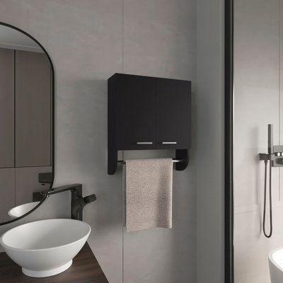Medicine Cabinet 20.30" H, With 2 Shelves And 2 Doors, Black