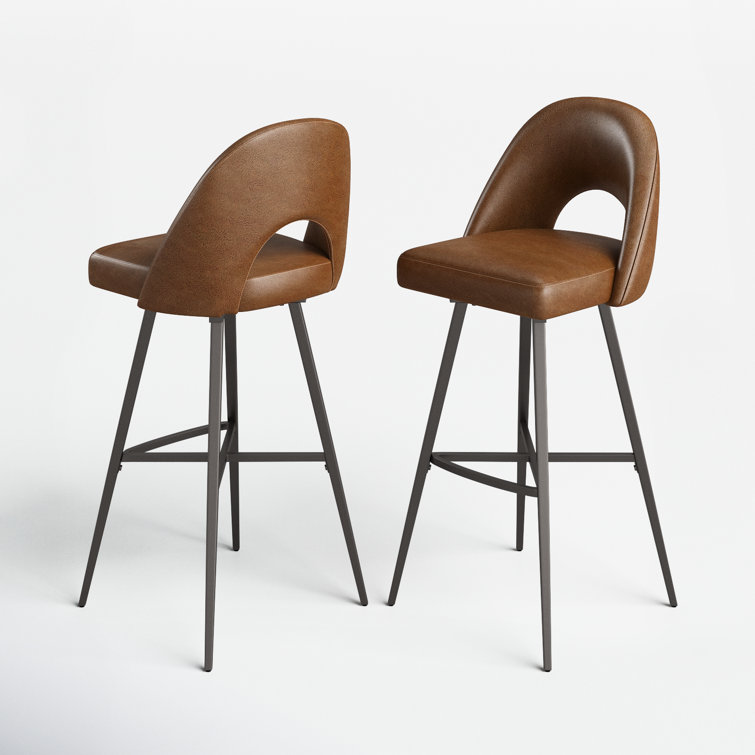 Etna Swivel Upholstered Counter Stool with Metal Frame