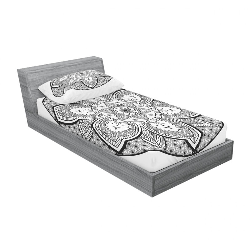 Microfiber Paisley Sheet Set, Twin XL Sheet Set with Fitted Sheet