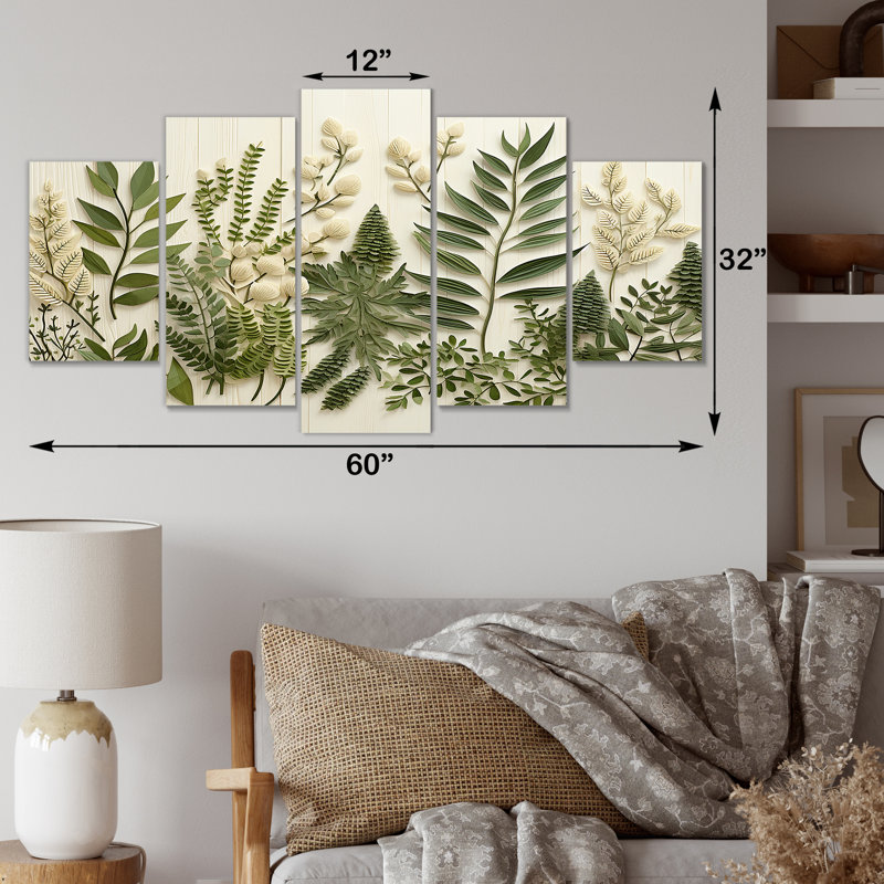  «Herbs Chive Symphony III - Herbes, art mural multi-panneaux pour le salon