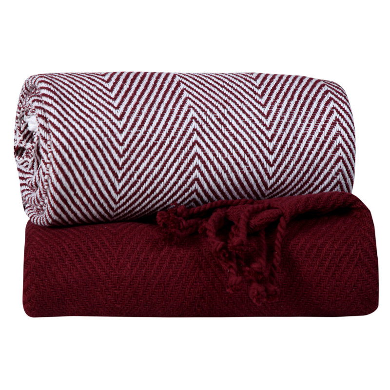 Jeté luxueux 100% coton, Bourgogne