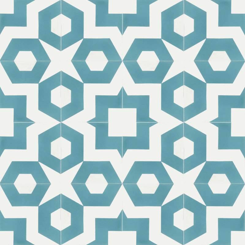 Carreau de mur et de sol à motif ciment / béton 8 po x 8 po Dekko, Aquamarine