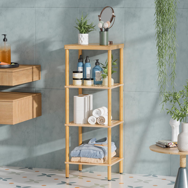 Tablette de salle de bain en bambou