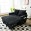 Lit inclinable de 53 pouces avec revêtement en velours côtelé, charge, fauteuil inclinable gris foncé à cinq positions, lit escamotable, dossier, charge-356424894
