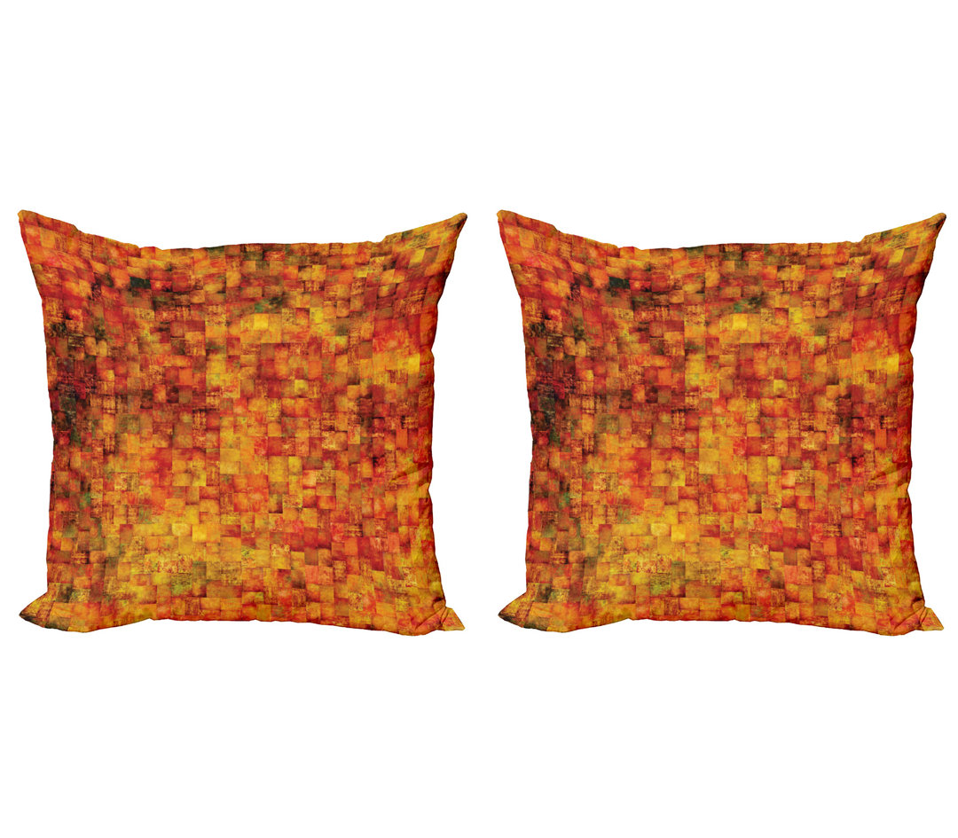 Dekokissen Kissenbezug, Vintage Mosaik Grunge, Orange, Orange Senf