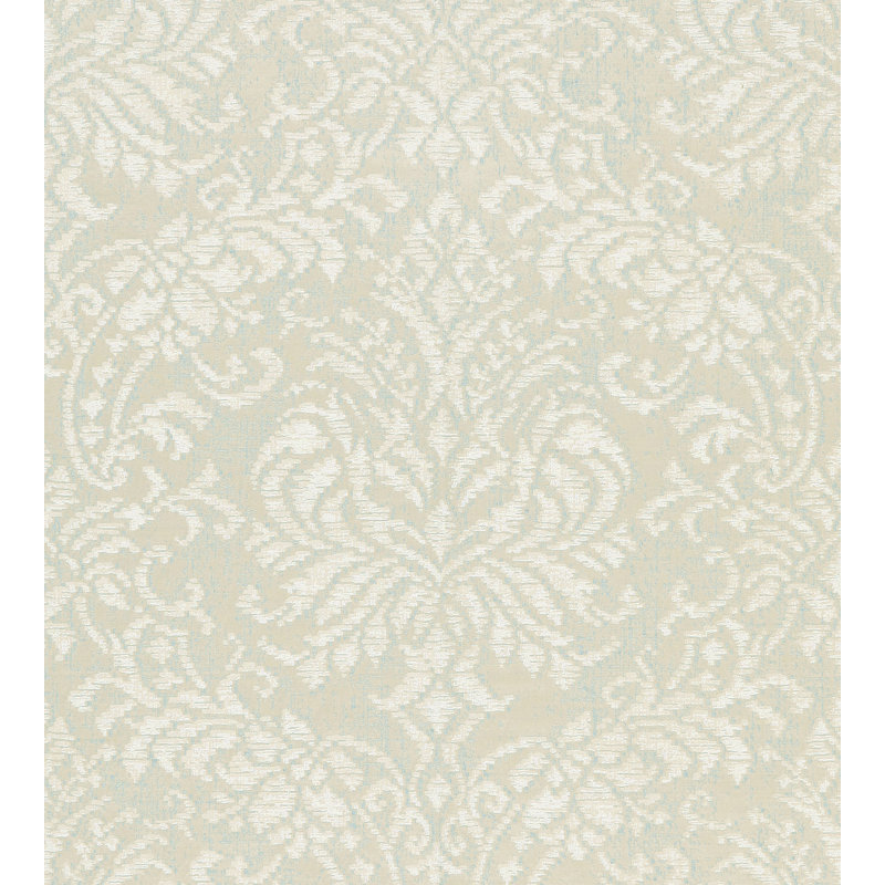Calabria Camille Damask Fabric, Latte