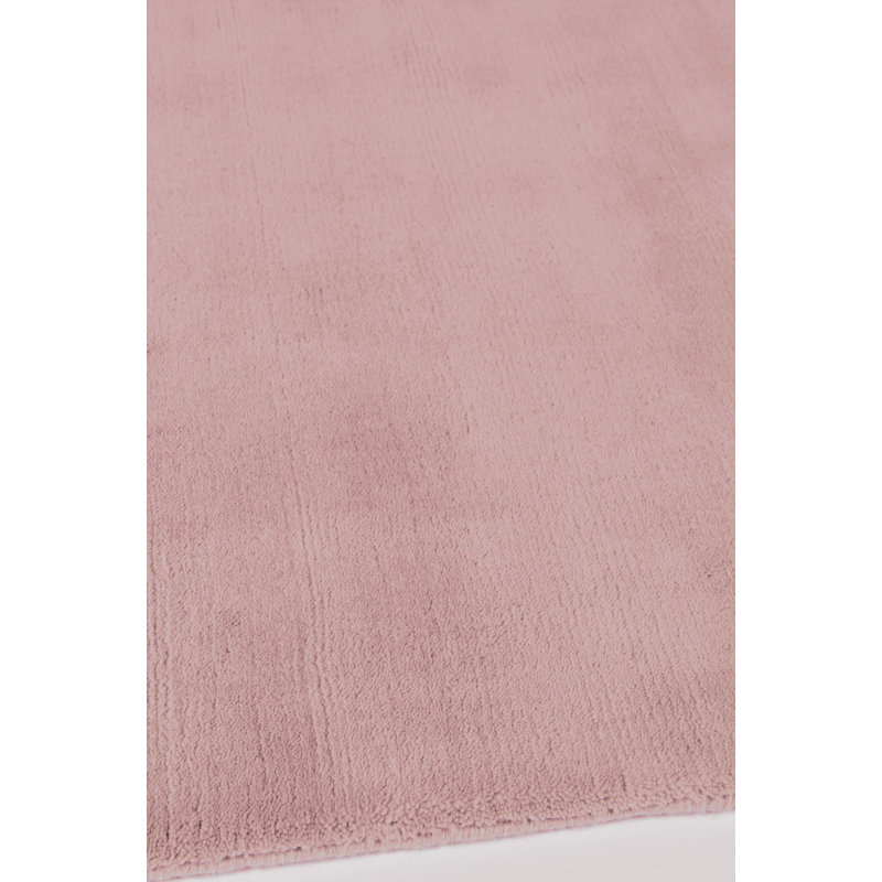 Farrow & Ball Plain Wool Portobello Pink Area Rug, Rectangle 4' x 6'