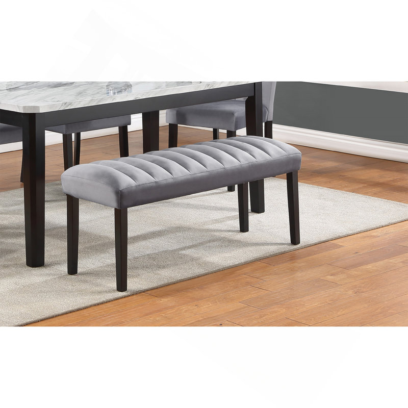 1pc gris noir banc salle à manger tissu de velours tissu d'ameublement de salle à manger meubles en bois