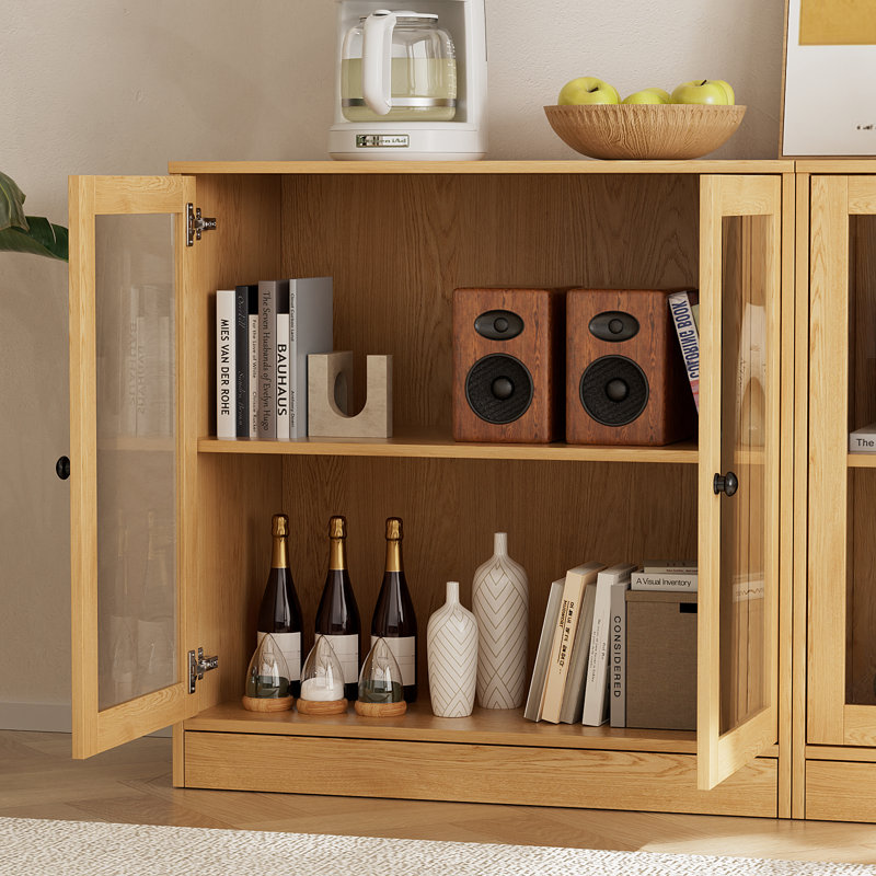  Marta 32"H 2-Door Accent Cabinet, Natural