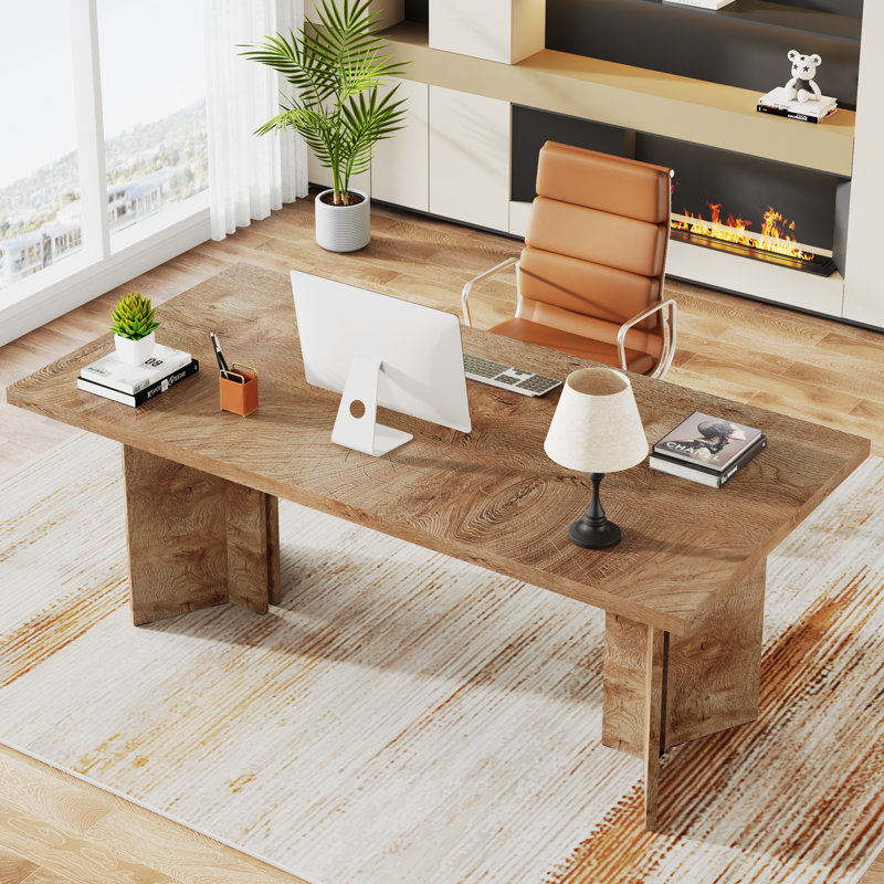 Computer Desk, Light Oak Brown