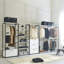 Garde-robe en métal et en bois - Construction de rouille avec cadre thermolaqué à cinq tablettes, rangement extra profond, eau et chaleur, panneau Stain Scratch E0, 2 fois plus épais, modulaire