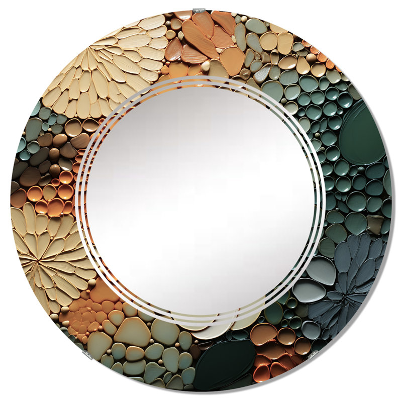 Salow - Miroir mural rond moderne, 32 po x 32 po