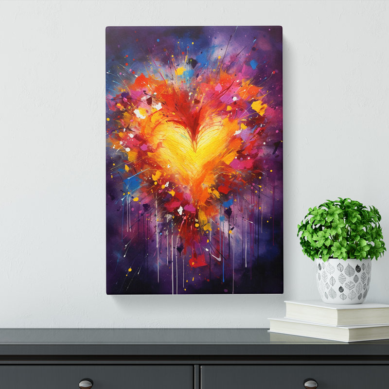 Love Heart Abstract No.3 - Wrapped Canvas, 76cm H x 50cm W x 3cm D