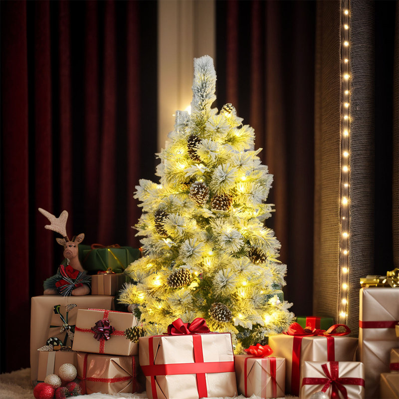 Épinette de Noël artificielle éclairée, 4'