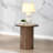 Kasha Travertine Top & Walnut End Table