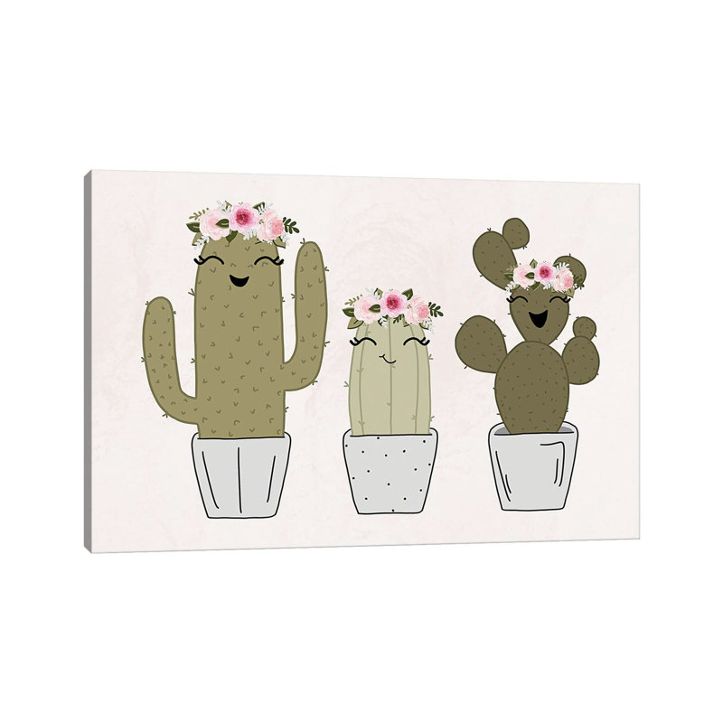 Cactus Friends by Katie Bryant - Wrapped Canvas Gallery-Wrapped Canvas Giclée, 20.32 cm H x 30.48 cm W