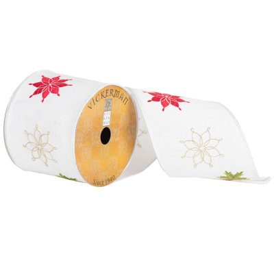 Ruban de flocon de neige brodé