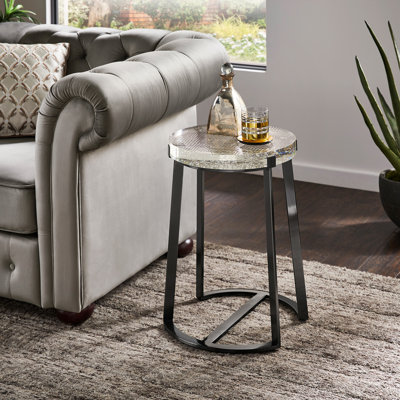 Degolier Cast Glass Top End Table