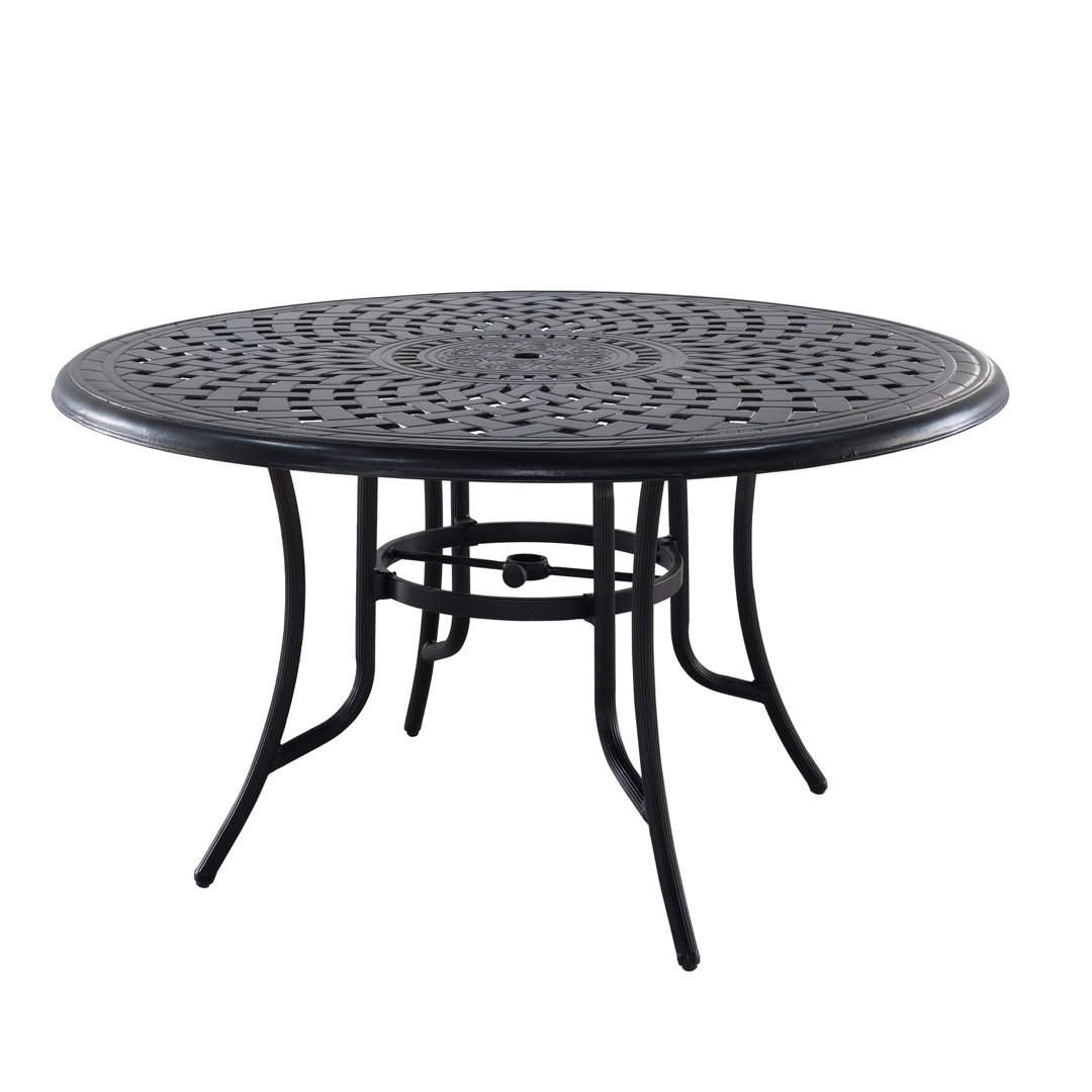 Tannenbaum Round Cast Aluminum Outdoor Dining Table Canora Grey
