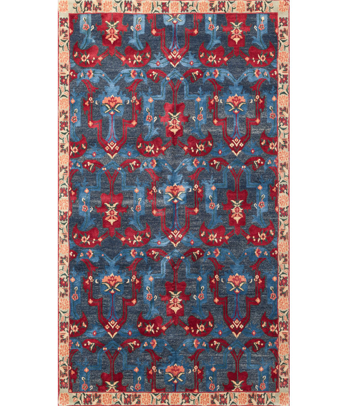 Classic Hand Knotted Silk Oriental Area Rug, Rectangle 5' x 8'