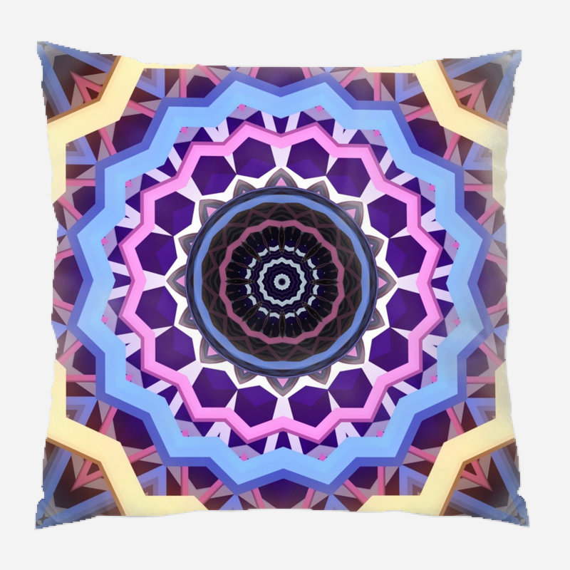Geometric Microsuede Reversible Throw Pillow