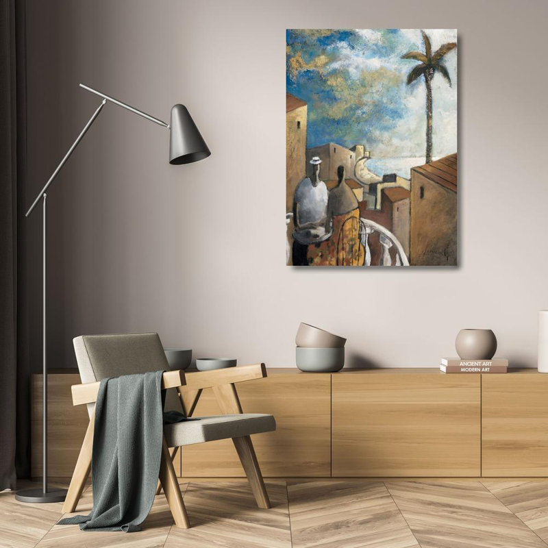 Un café en fin d'après-midi, H 24 po x l 17 po