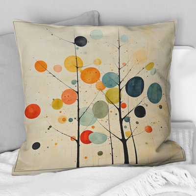 Coussin décoratif minimaliste beige Mid Century