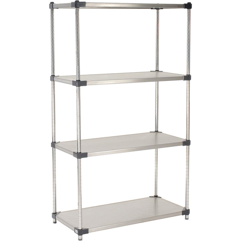 Metal Shelving Unit, Galvanized, 74" H x 60" W x 24" D